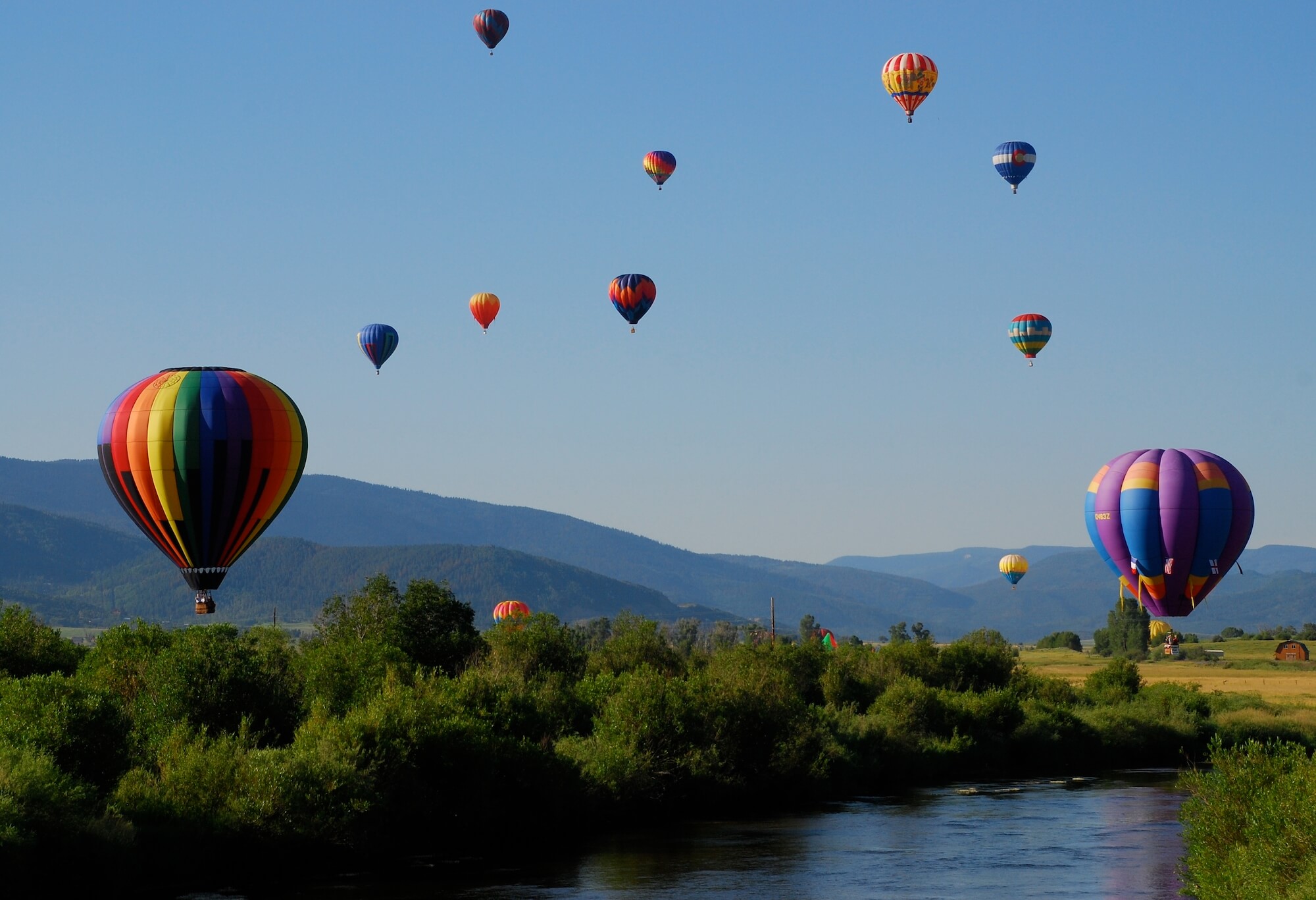 Hot air balloons in Steamboat Springs